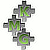 Logo klastra maszyn górniczych - litery K, M, G, na trzech 20-to kątowych figurach geometrycznych
